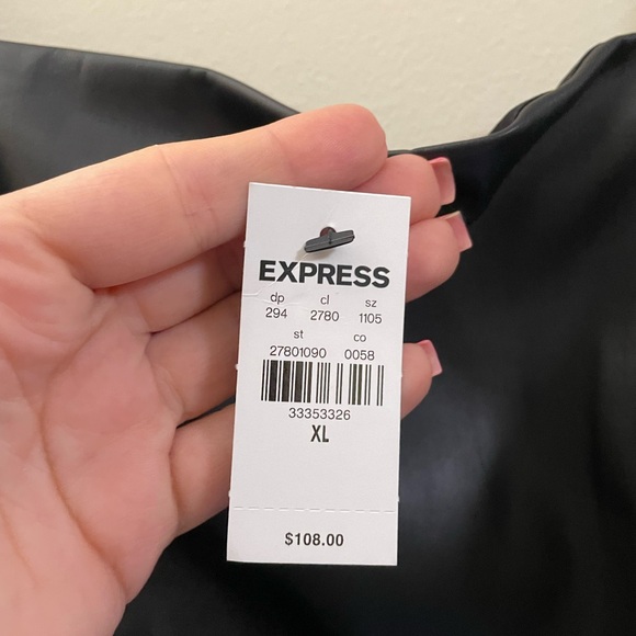 NWT Express Midi Faux Leather Dress in Black - XL - Picture 8 of 11